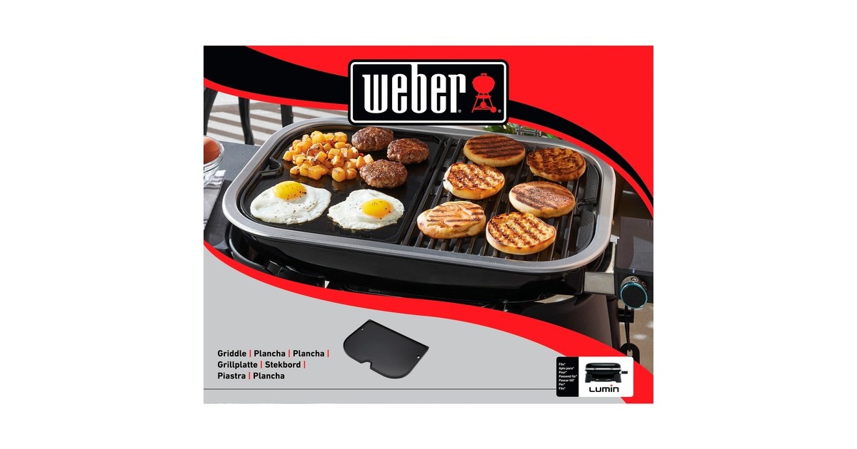 WeberBakplaat - Lumin-elektrische barbecue grillplaat  (Zwart)