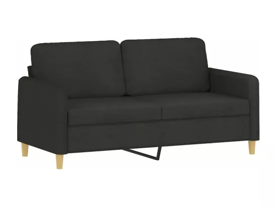 Canapé à 2 places Noir 140 cm Tissu