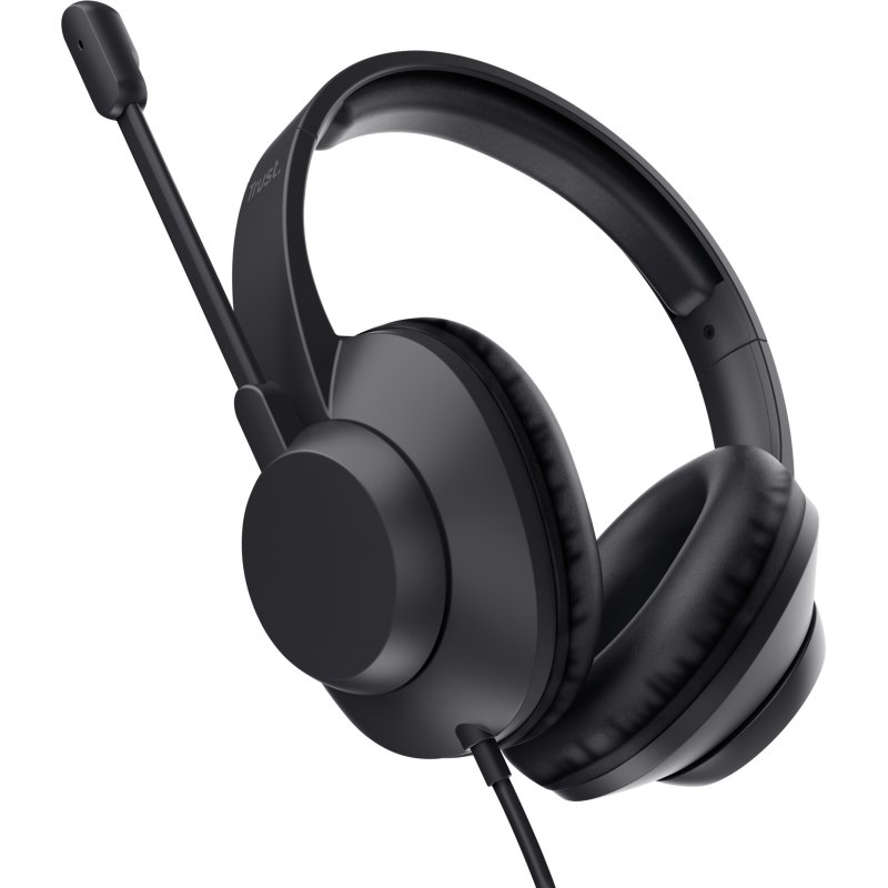 Trust Ayda Max Casque Avec fil Arceau Bureau/Centre d'appels Noir