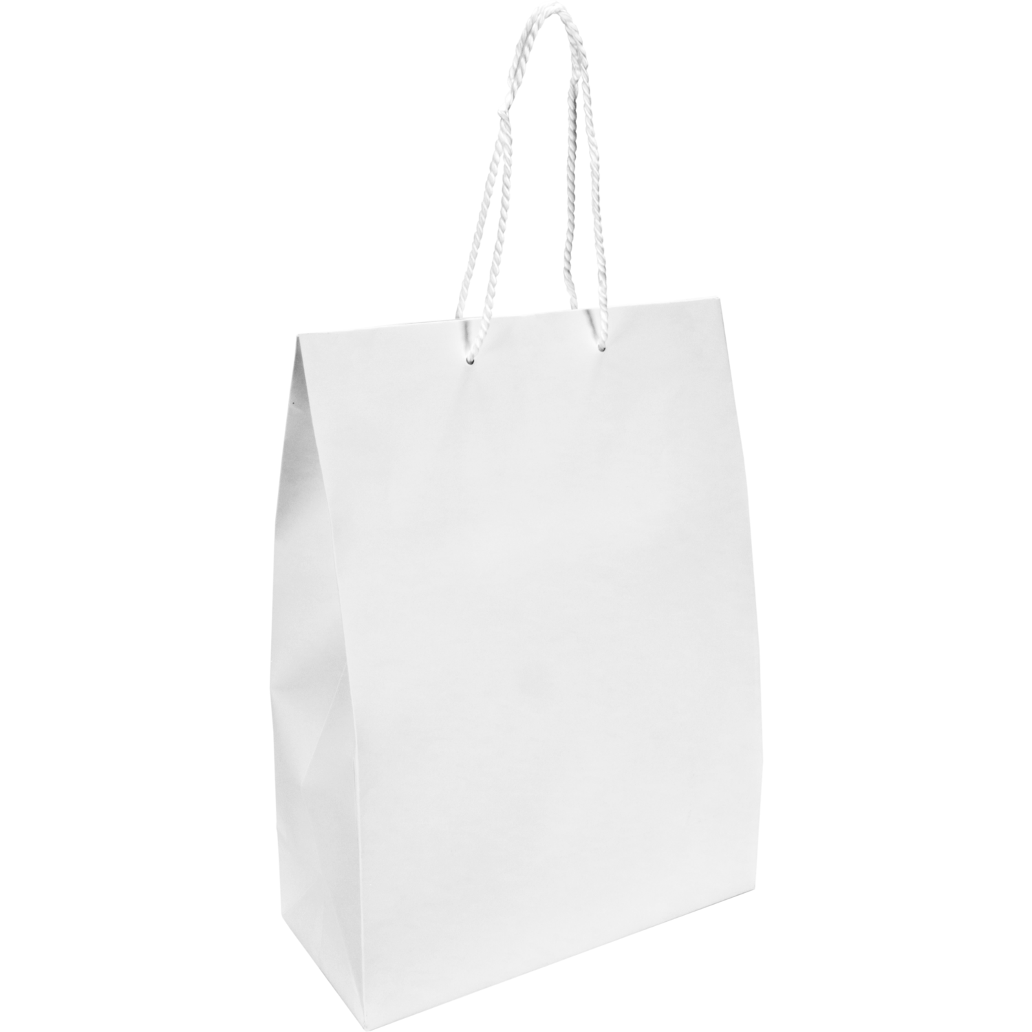 Tas, Papier, met koord, 27x 12x37cm, draagtas, wit
