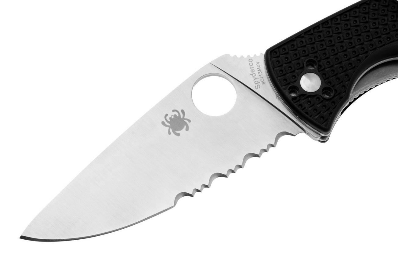 Spyderco Tenacious Lightweight C122PSBK FRN partly serrated zakmes