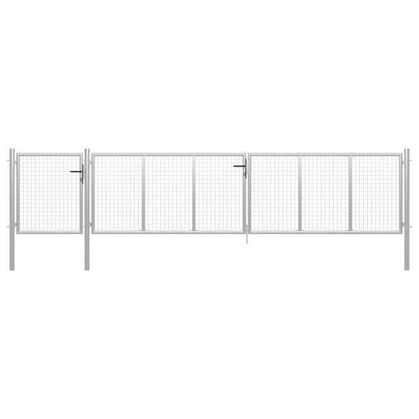 vidaXL Hageport stål 500x75 cm sølv