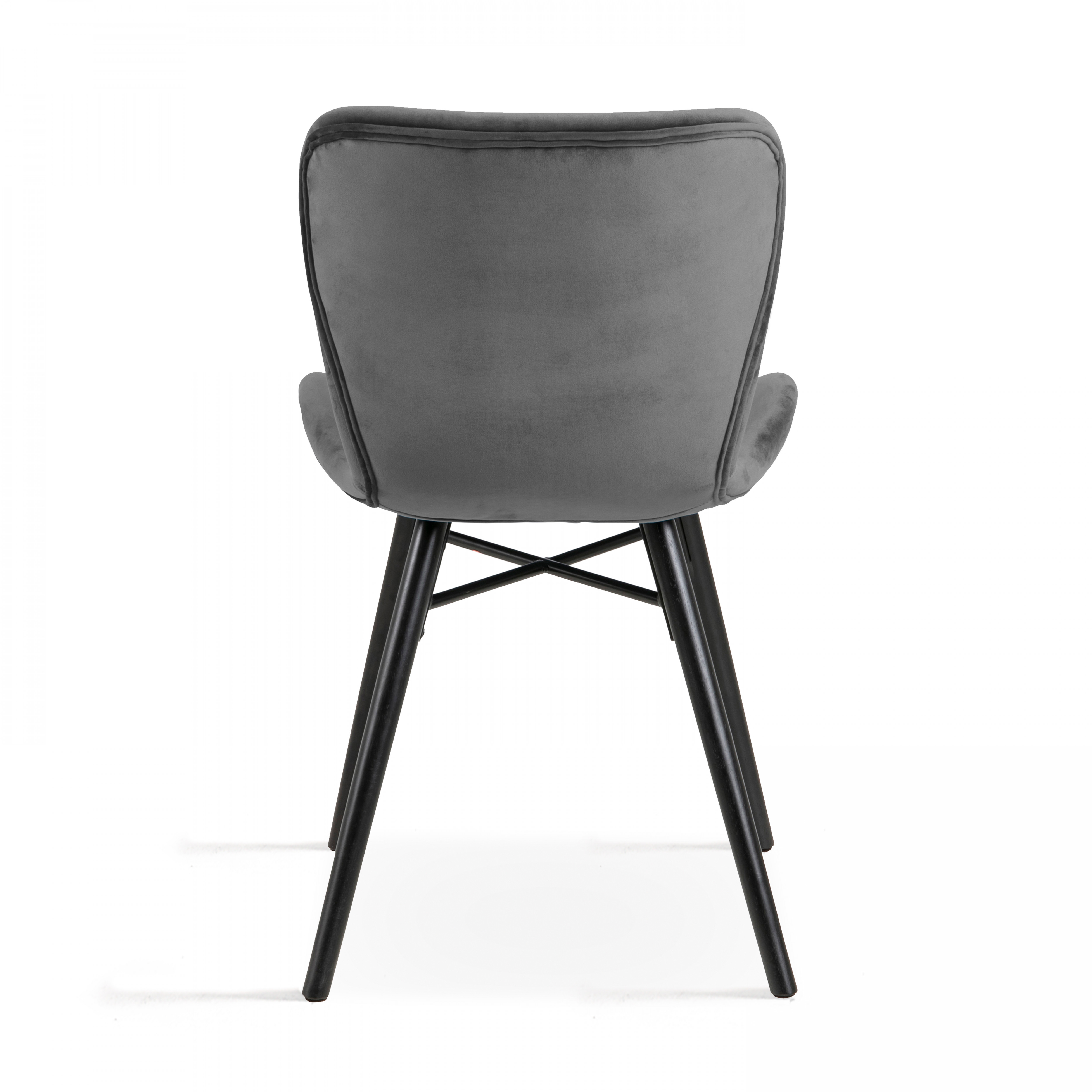 Lot de 2 chaises en velours gris anthracite