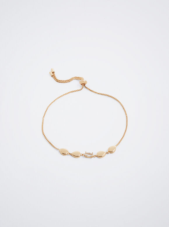 Pulsera Dorada Con Circonitas - Dorado