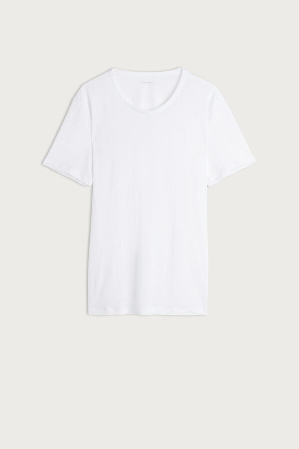 Camiseta de linho de manga curta