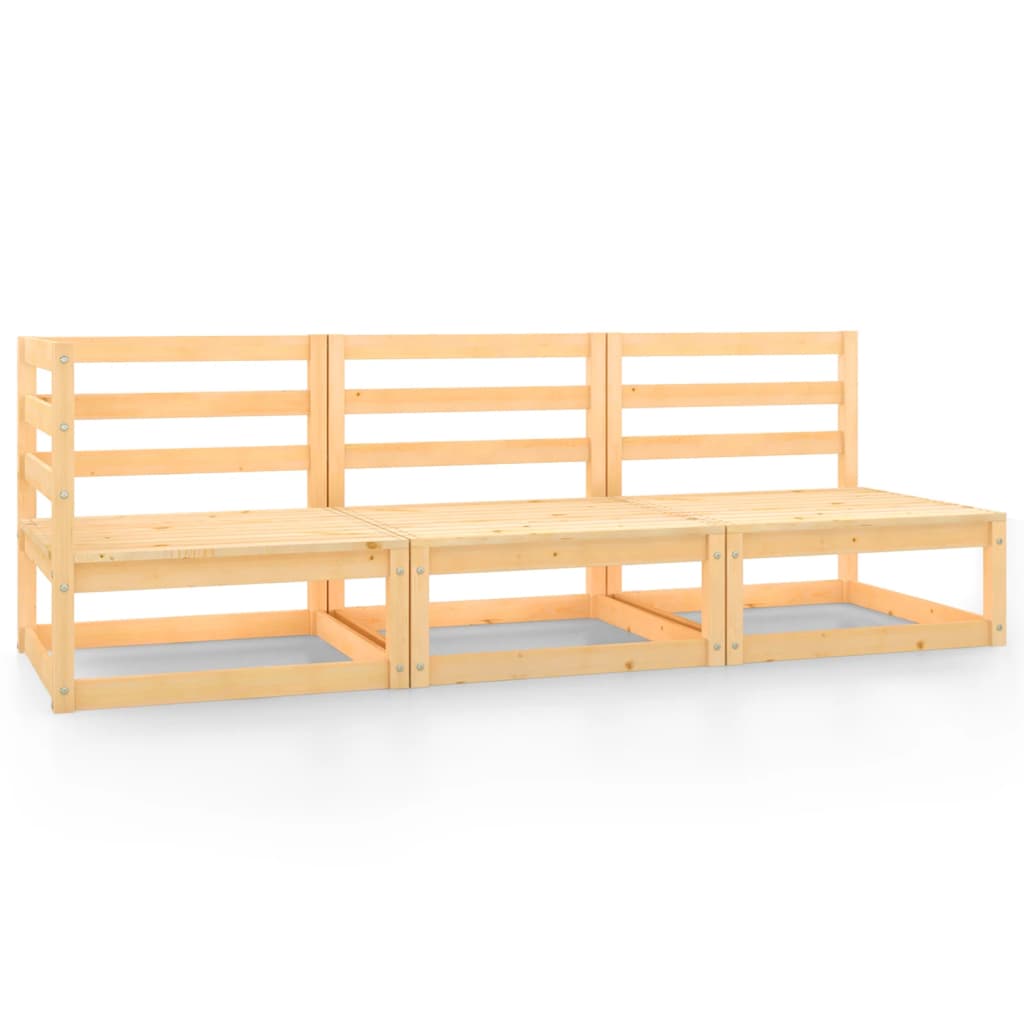 Salon de jardin meuble d'extérieur ensemble de mobilier 3 pièces bois de pin massif