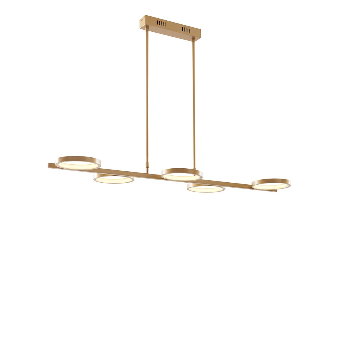 Moderne hanglamp incl. LED 3-staps dimbaar goud 5-lichts - Vivé