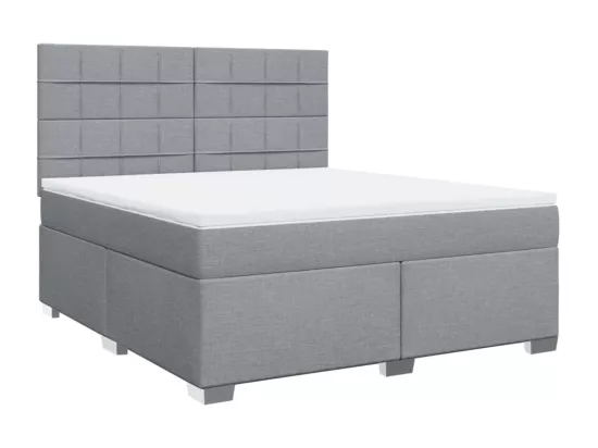 Sommier à lattes de lit avec matelas Gris clair 180x200cm Tissu