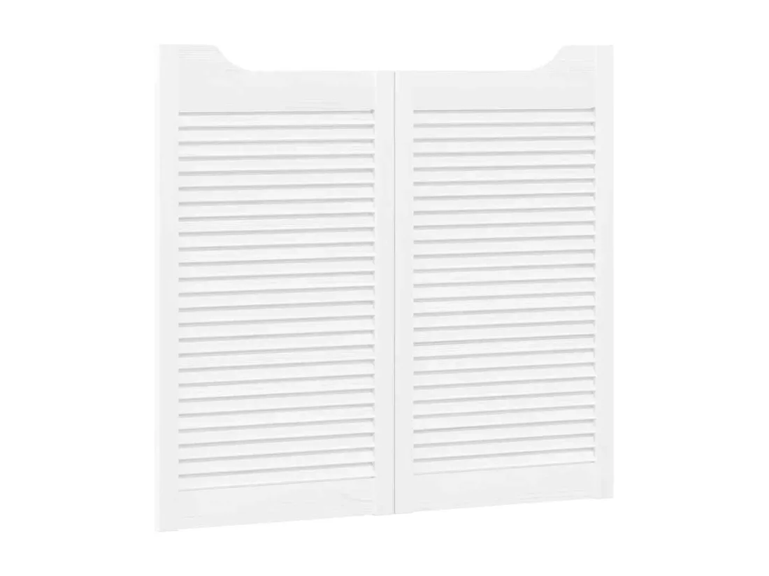 Portes battantes à persiennes 2 paires blanc 90x80 cm