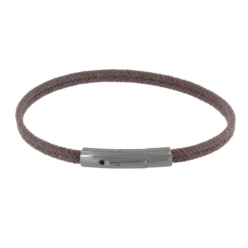 Bracelet Homme Tresse en Coton Chocolat