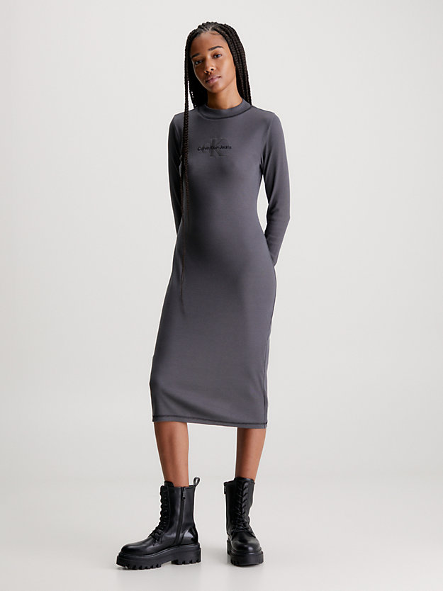 Vestido longo canelado justo