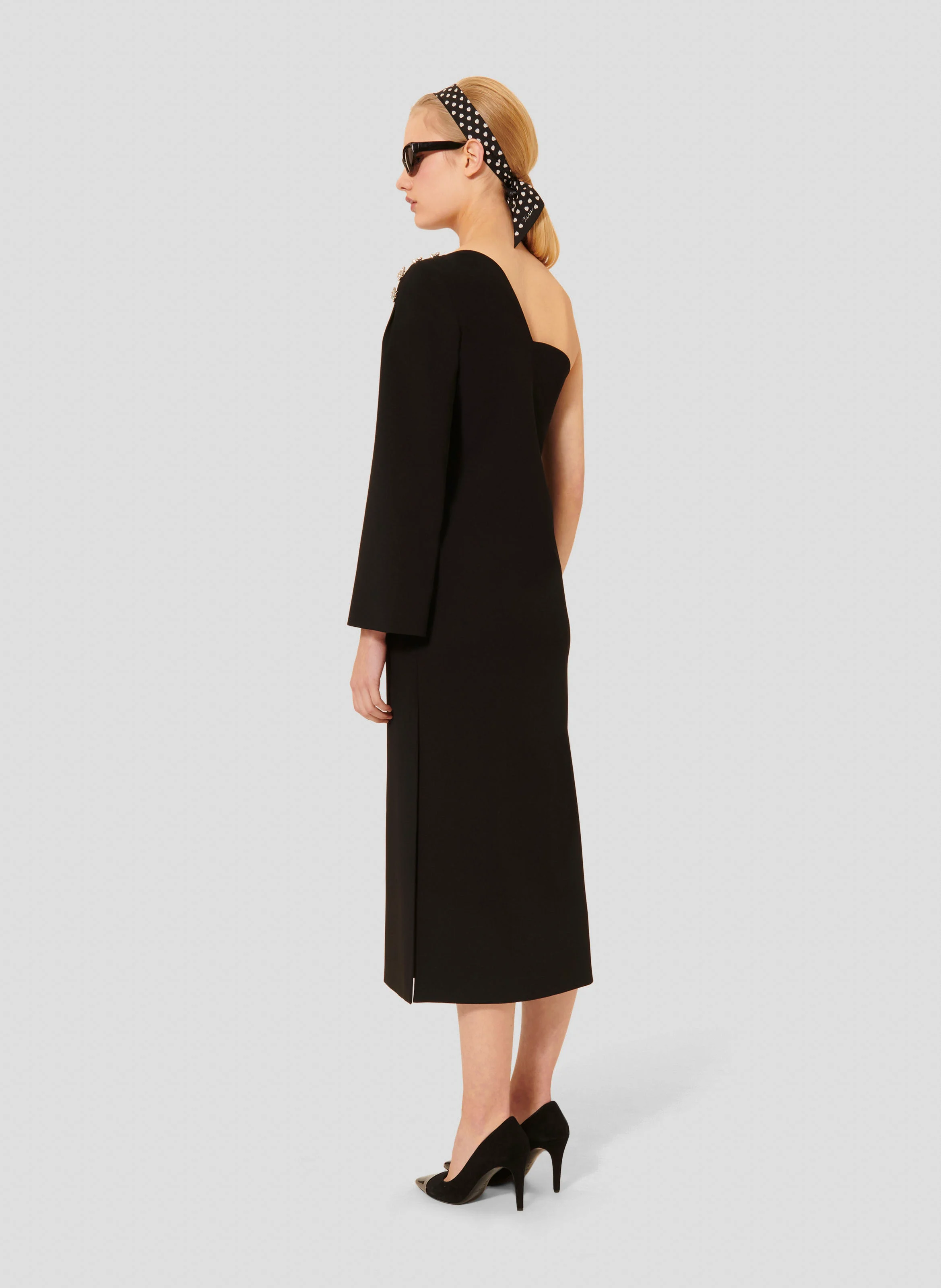 RENÉE - Robe longue asymétrique | Noir