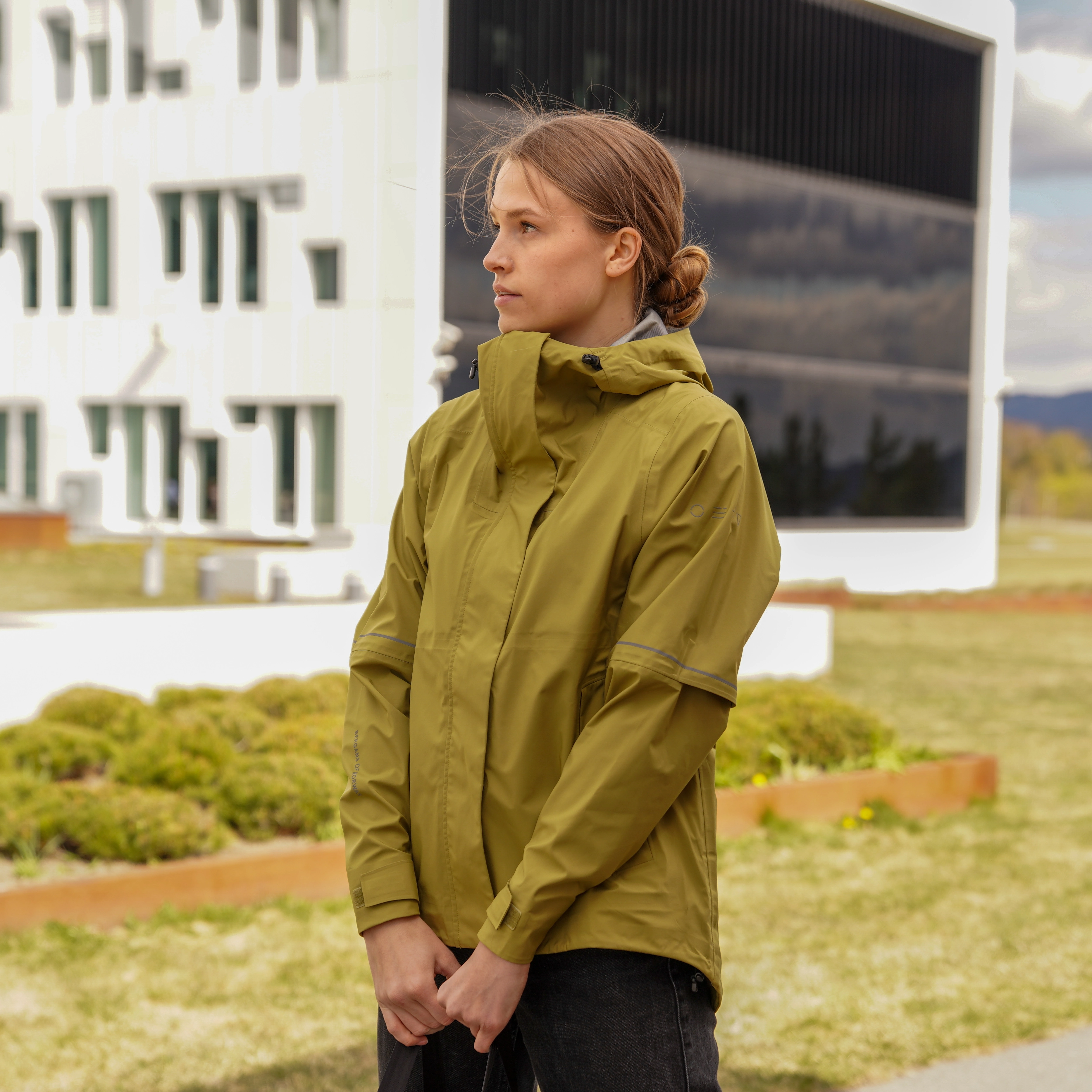 Oslo Urban Rain Shell Jacket Women Olive Green