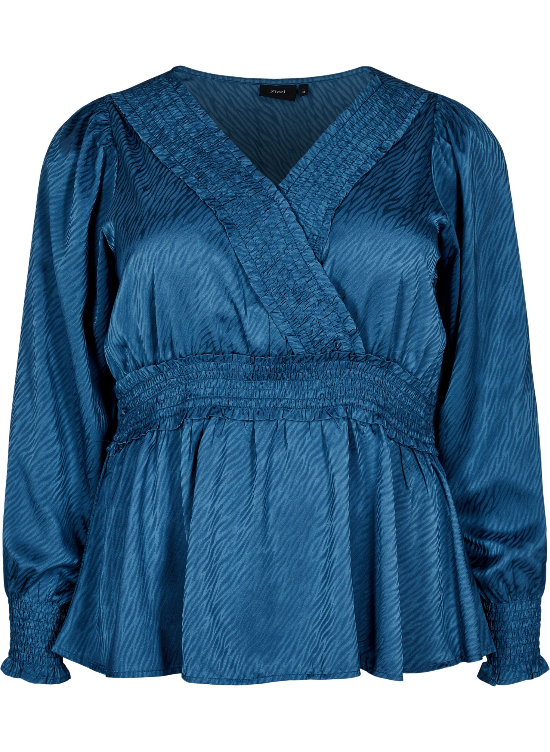Tone-i-tone mønstret bluse med smock