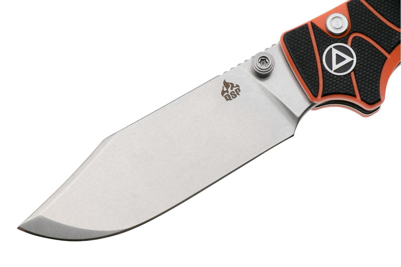 QSP Knife Kali QS159-D1 Stonewashed 14C28N Black Orange G10, zakmes, Keanu Alfaro design