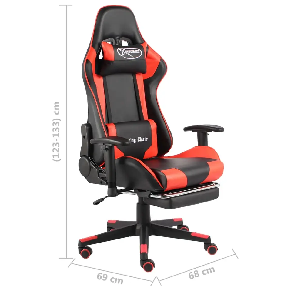 vidaXL - Gamingstoel - Rood - PVC