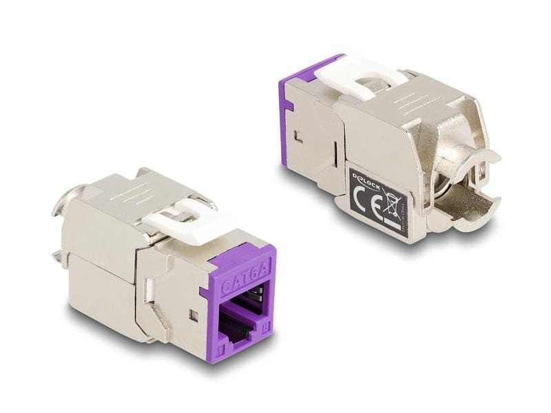 Delock Keystone-Modul RJ45 zu LSA, Cat.6A Farbig, 8 Stück Delock Keystone Modul RJ45 Buchse zu LSA Cat.6A werkzeugfrei farbig Set 8 Stück