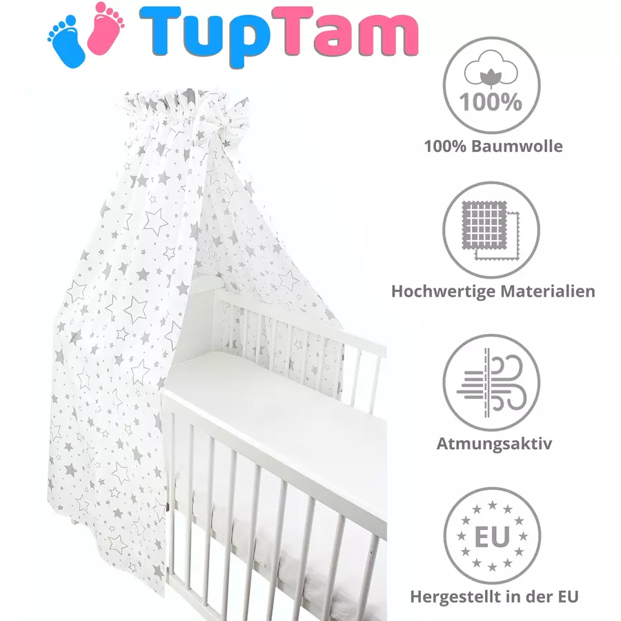 TupTam Babybett Himmel mit Schleifchen weiß Modell 3