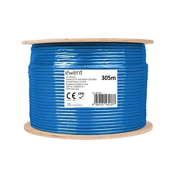 EWENT Bobine de Rede RJ45 Cat.6A U/UTP Azul - 305Mtr - IM1224