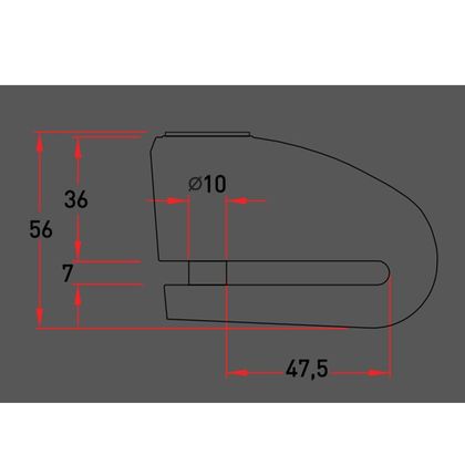 Antivol KOOROOM BLOQUE DISQUE SRA 10 Universel - Rouge