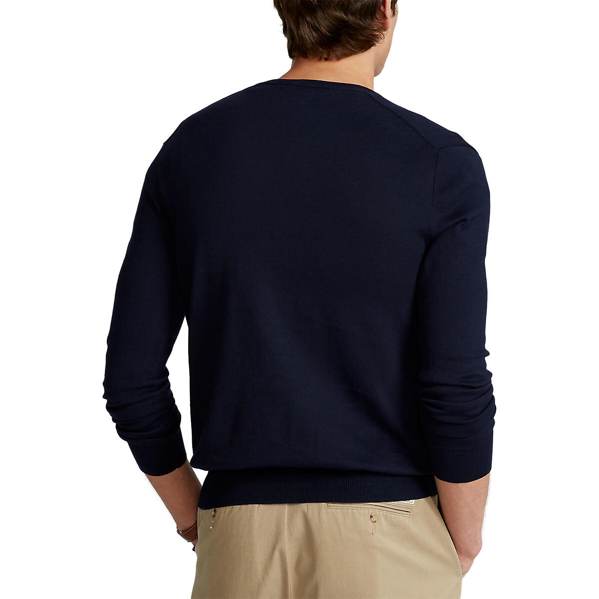 POLO RALPH LAUREN<br>Suéter com decote em V em algodão Pima