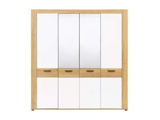 Chambre complète 160x200 Blanc/Bois clair - ABOKI n°2