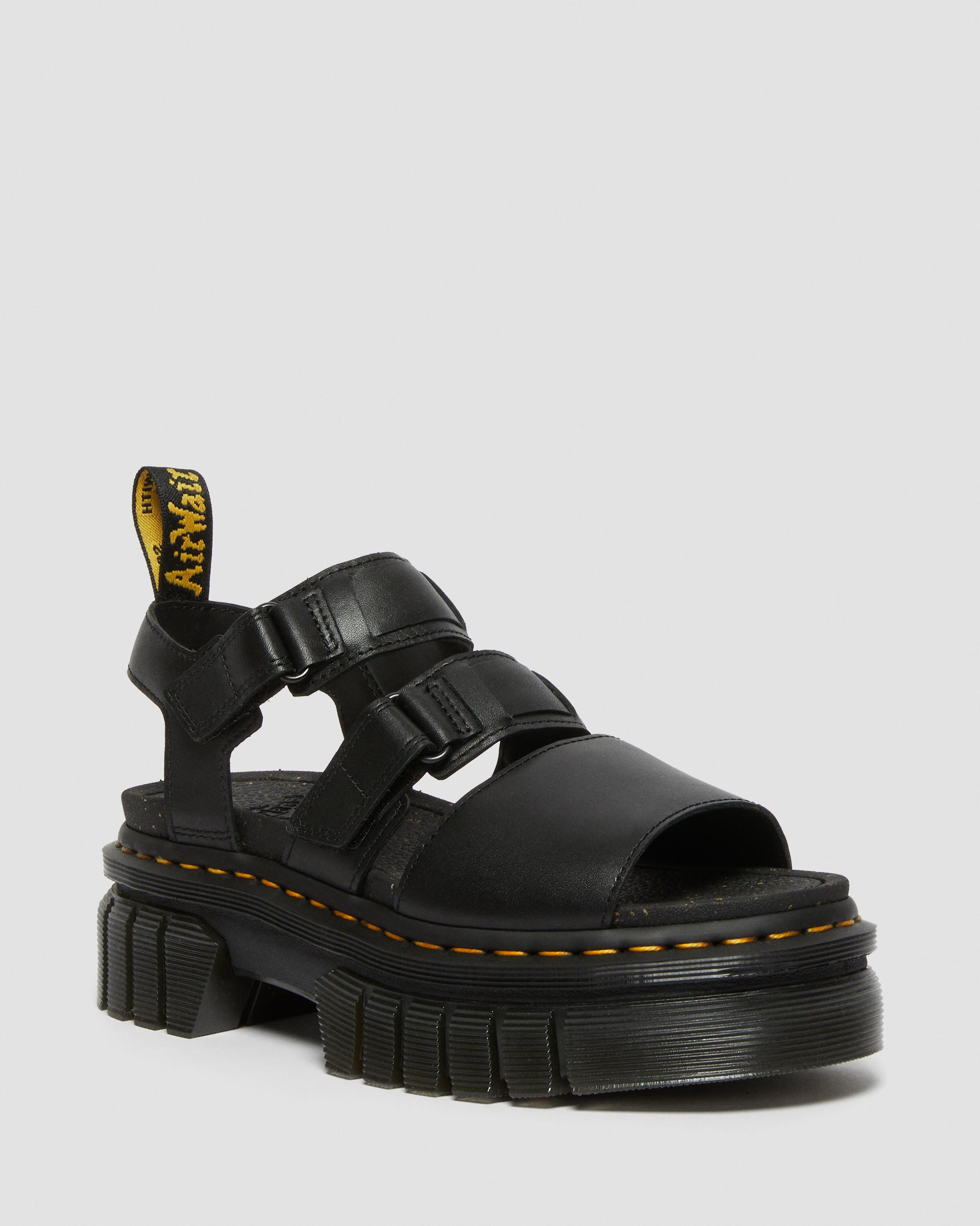Ricki Nappa Lux Leder Plateausandalen mit 3 Riemen