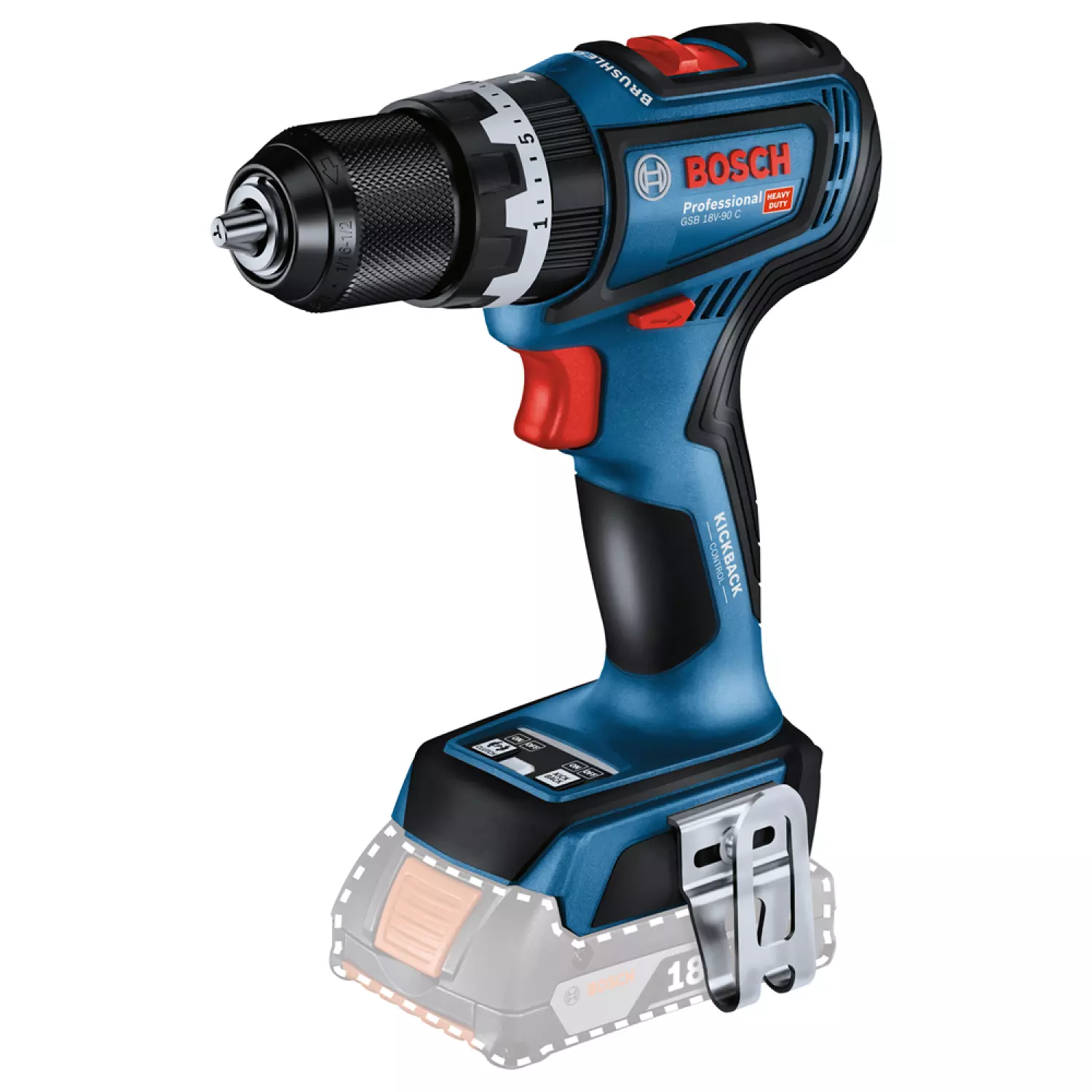 Bosch GSB 18V-90 C 18V Li-ion Accu schroefklopboor body in L-Boxx - 64 Nm