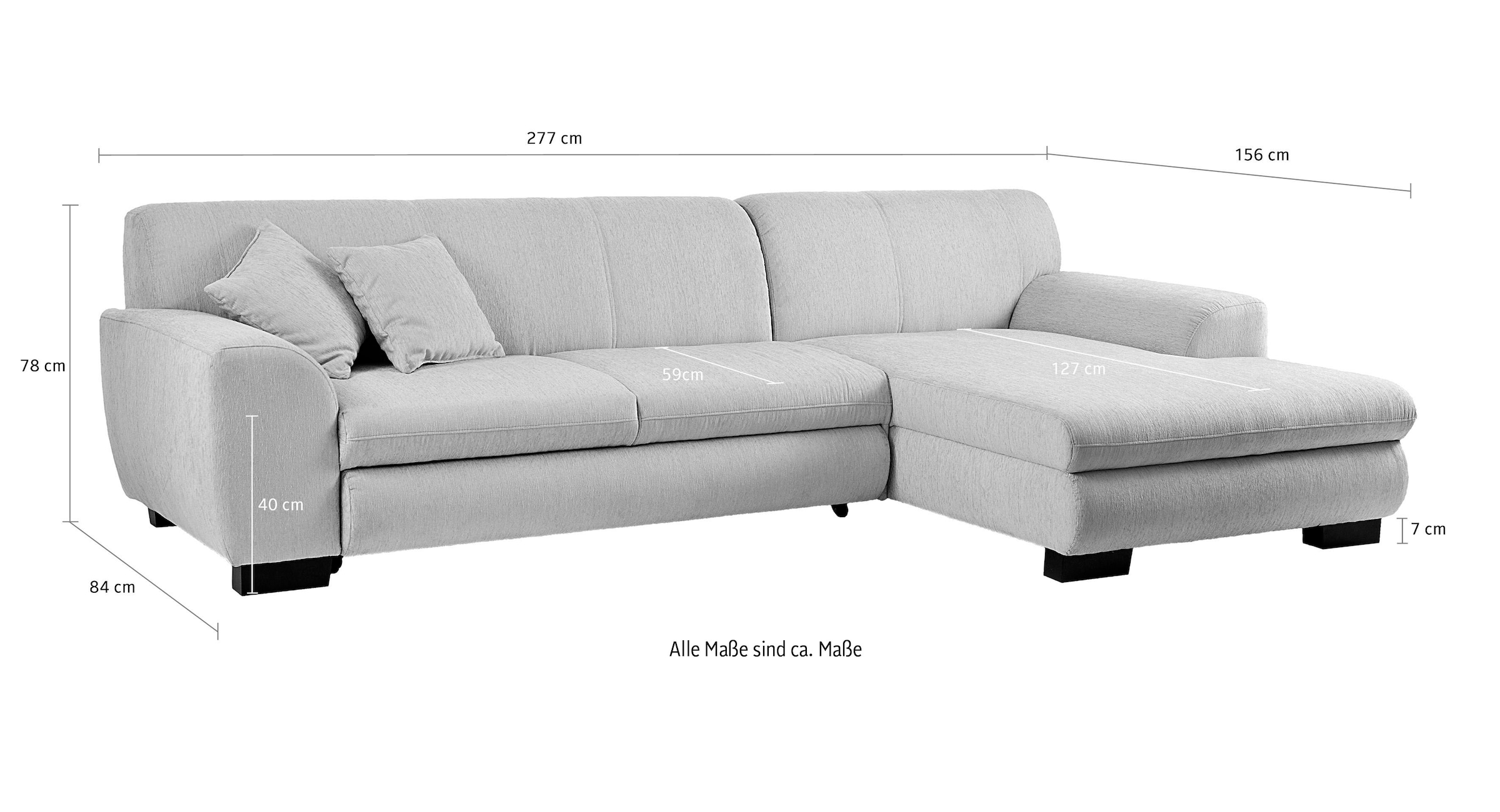 Home affaire Ecksofa »Nika zeitlos und elegant, L-Form« wahlweise mit Bettfunktion, auch in Cord