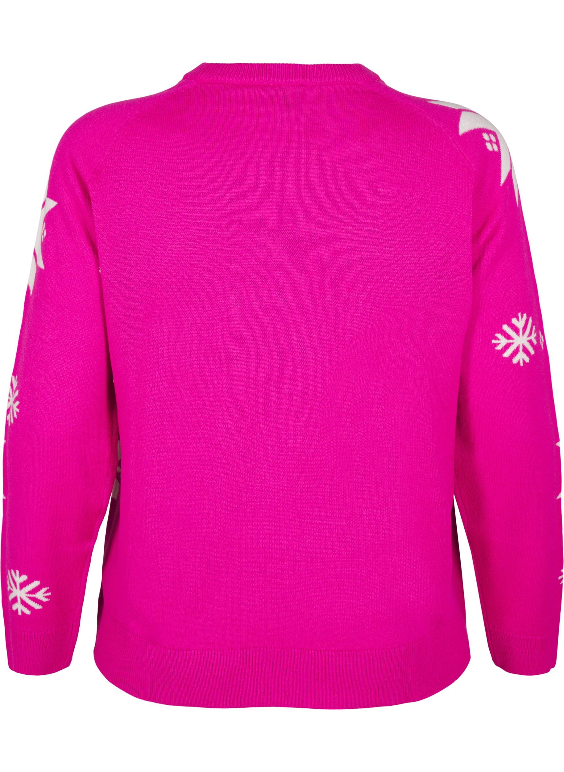 Strikbluse med snefnug