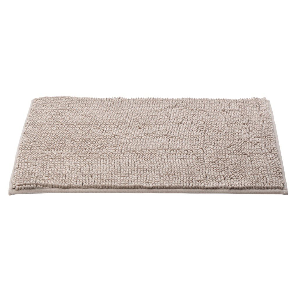 Tapis de salle de bain chenille taupe 45x65cm