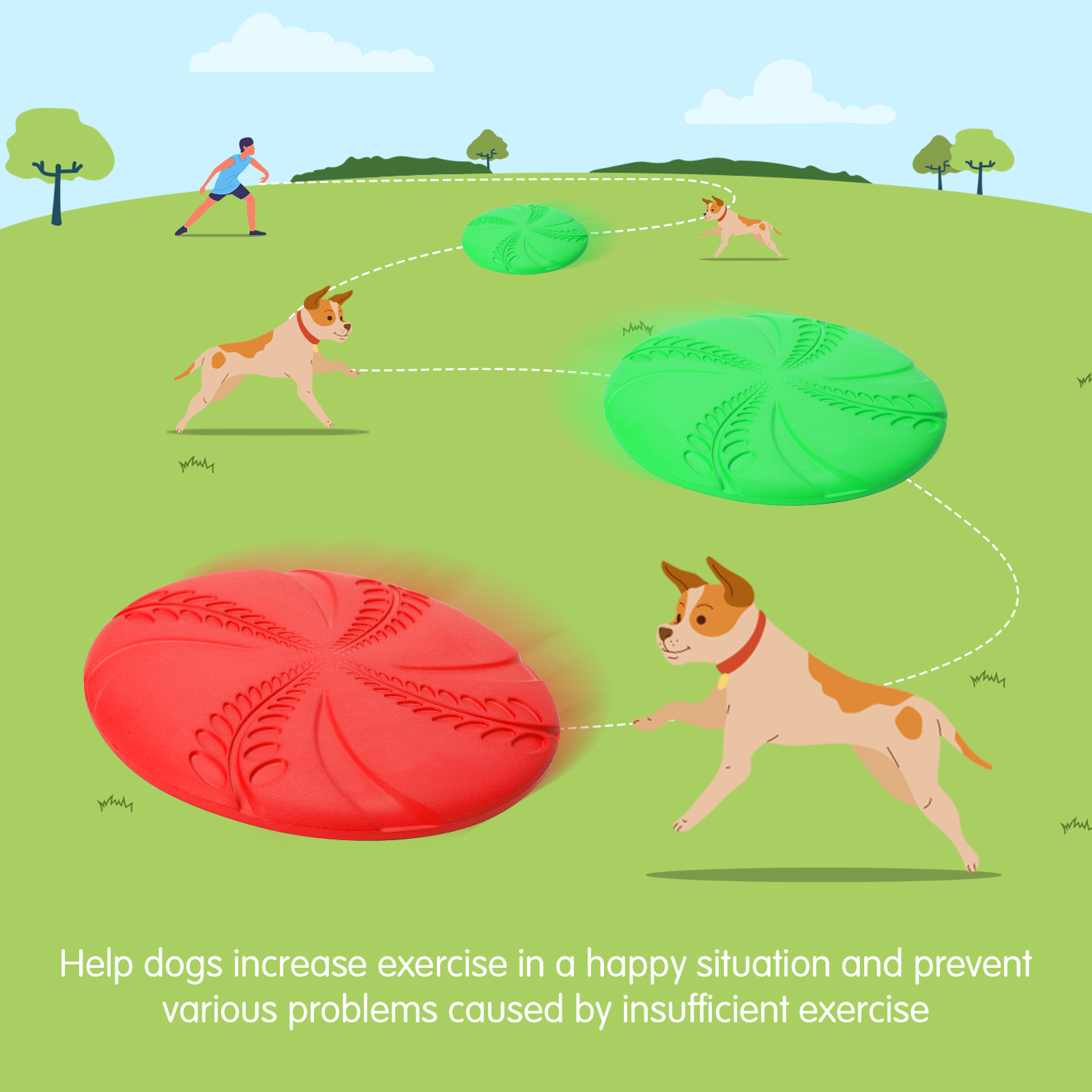 Frisbee para Cães Nobleza, 2 Unidades de Frisbee Interativo para Cães, Brinquedo de Disco Voador para Cães