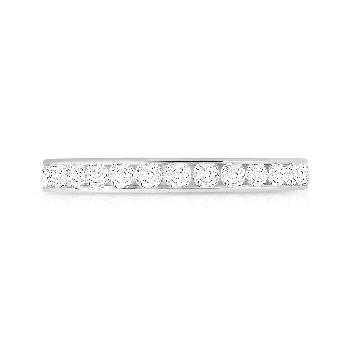 Alliance or 750 blanc diamants synthétiques 1ct