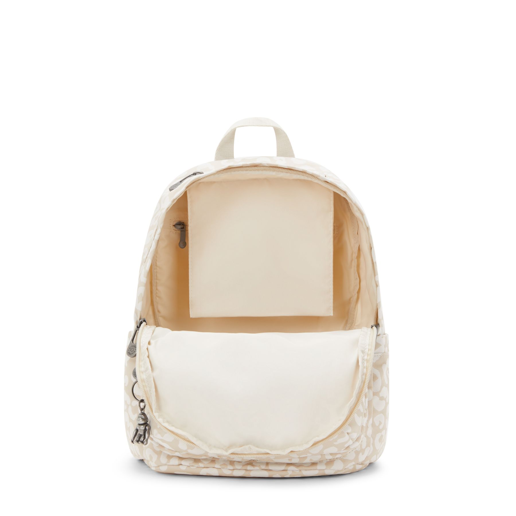 DELIA Sac à Dos Moyen avec Poche Frontale et Poignée Supérieure - White Cheetah J