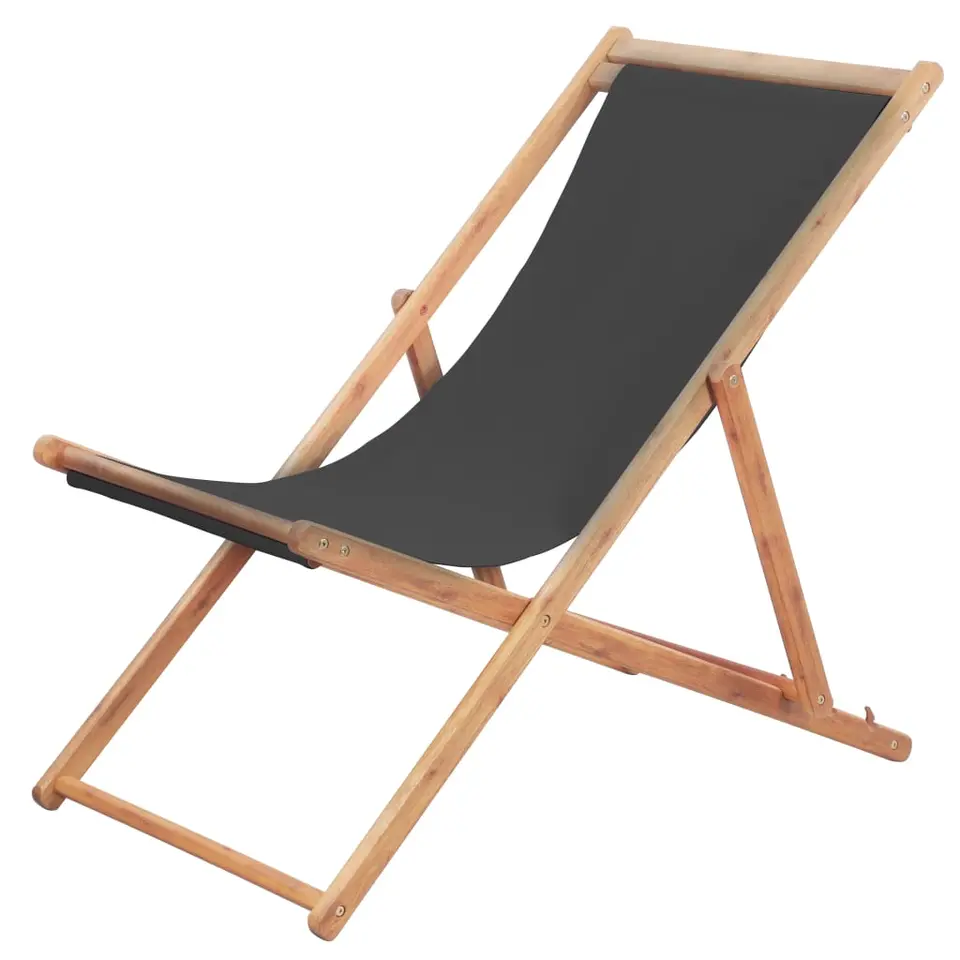 vidaXL - Strandstoel - Grijs - Stof