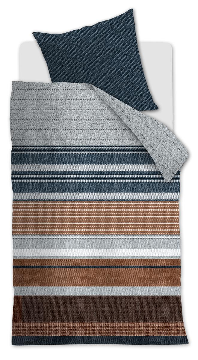 Bettwäsche ARVIN Biber 135x200 cm, mit 1 Kissen