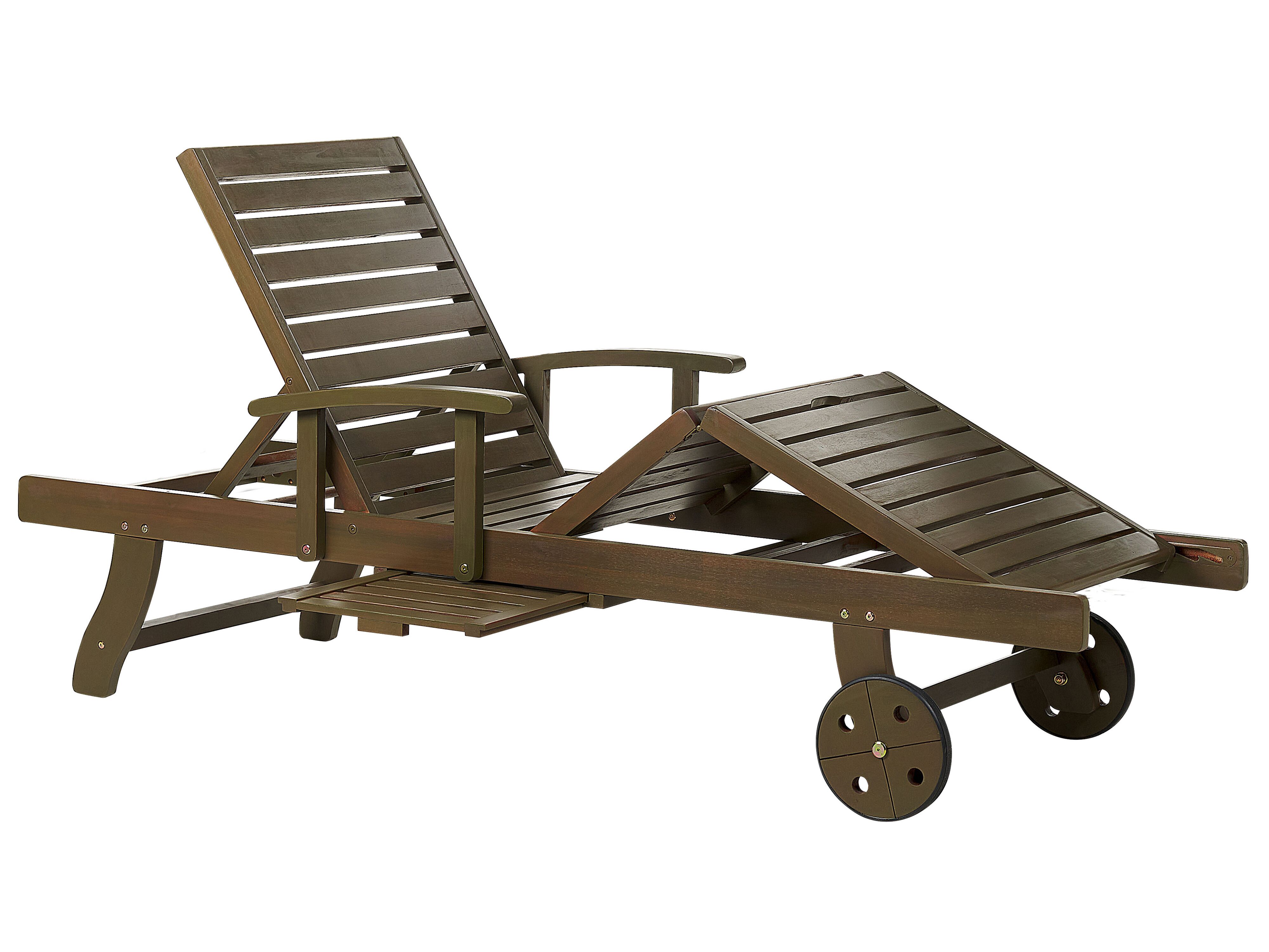 Ligstoel met kussen AMANTEA PREMIUM II Acaciahout Rood