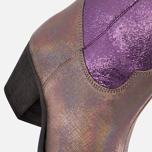 Lazamani Metallic Cowboylaarzen paars Leer