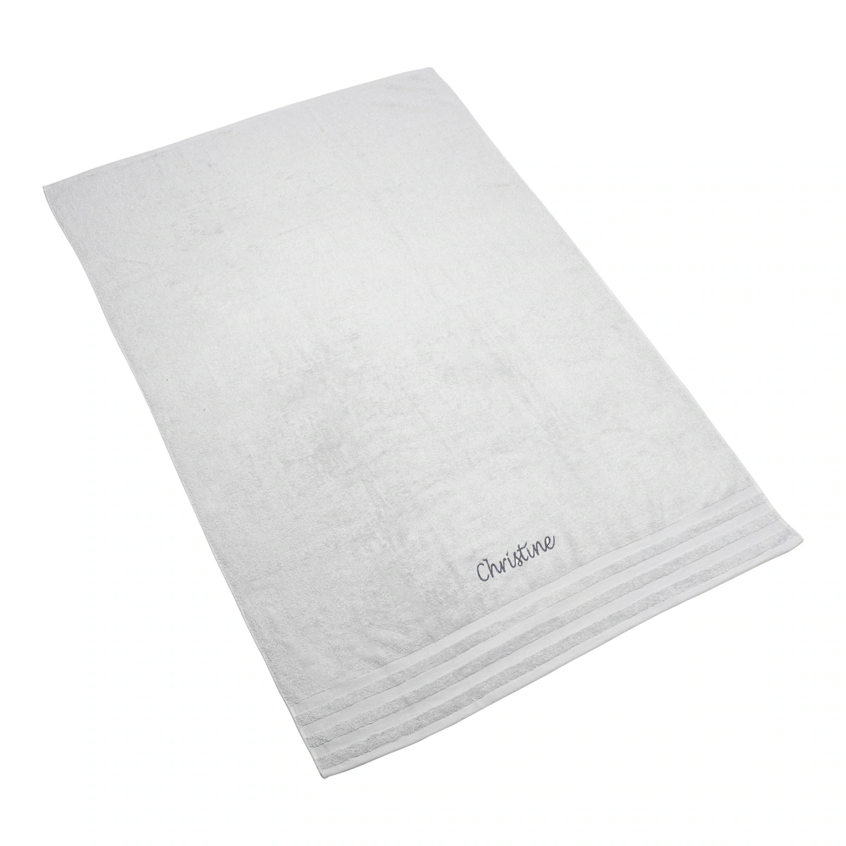 Optisplash - Badetuch personalisiert mit Namen, 150x100 cm, 100% Baumwolle - silber