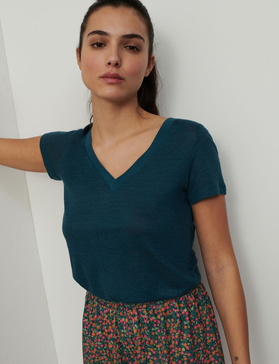 T-shirt manches courtes - bleu canard