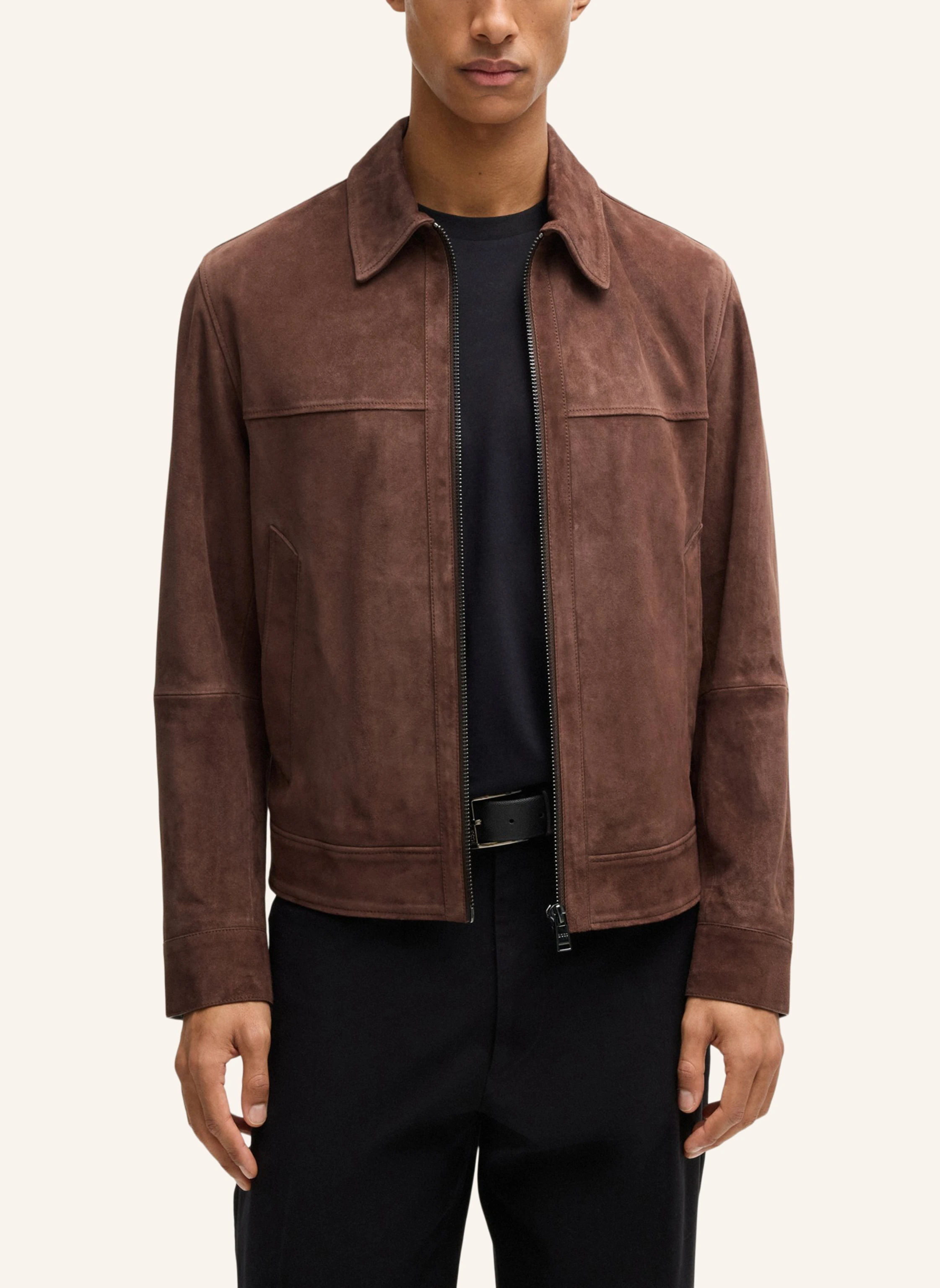 BOSS Lederjacke H-MALBANO5 Regular Fit