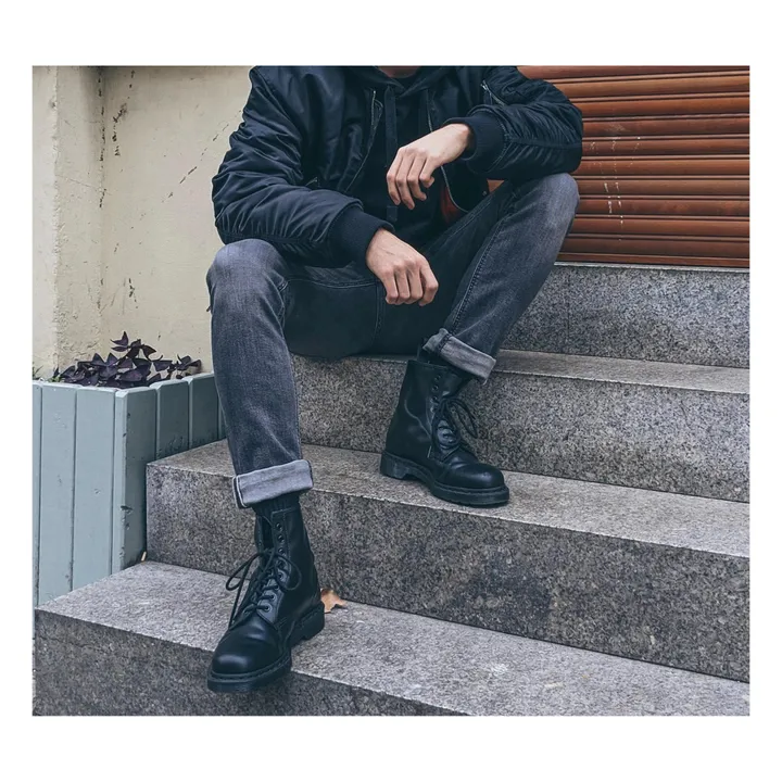 Dr Martens Boots à Lacets 1460 Cuir Lisse Mono - Collection Femme  | Noir