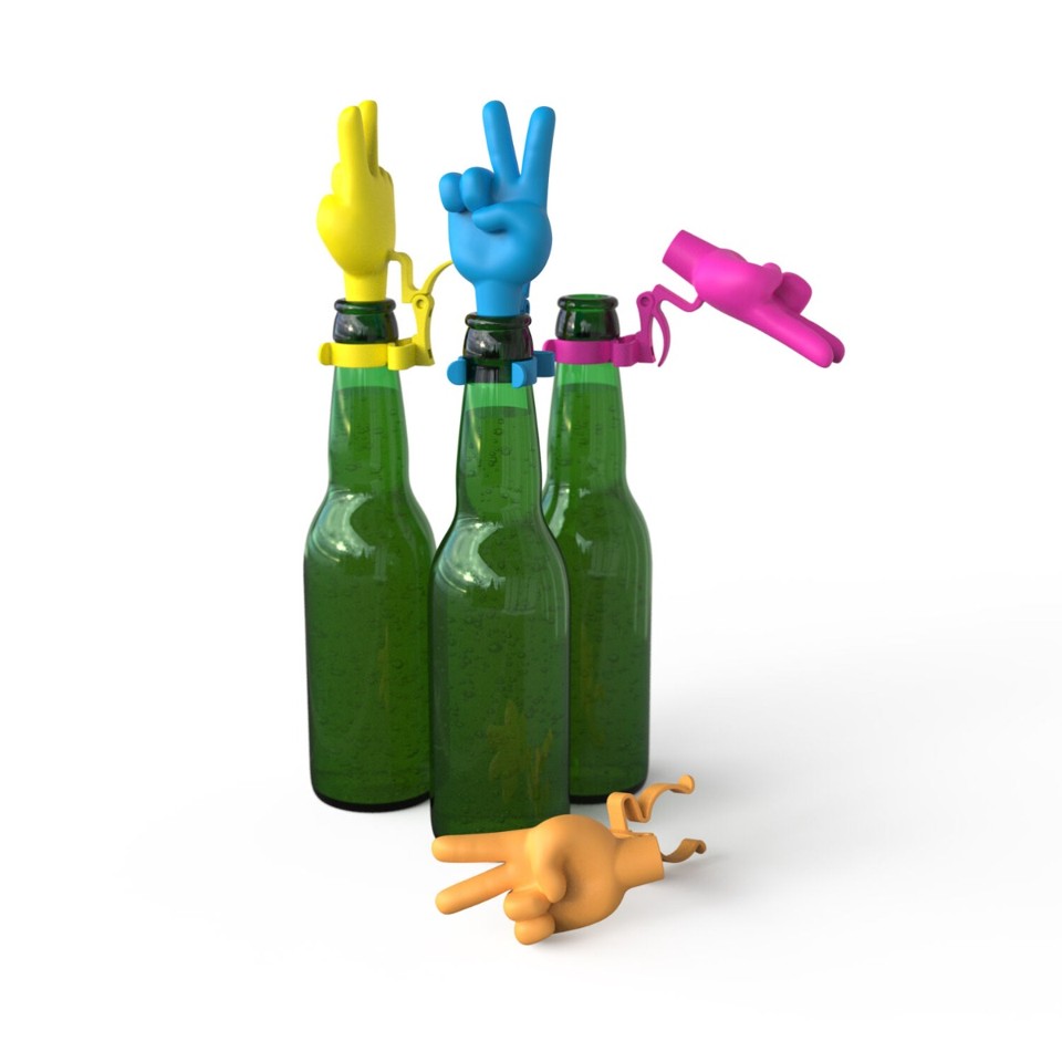 Winkee - Flaskeprop - Peace Hand - Set of 4