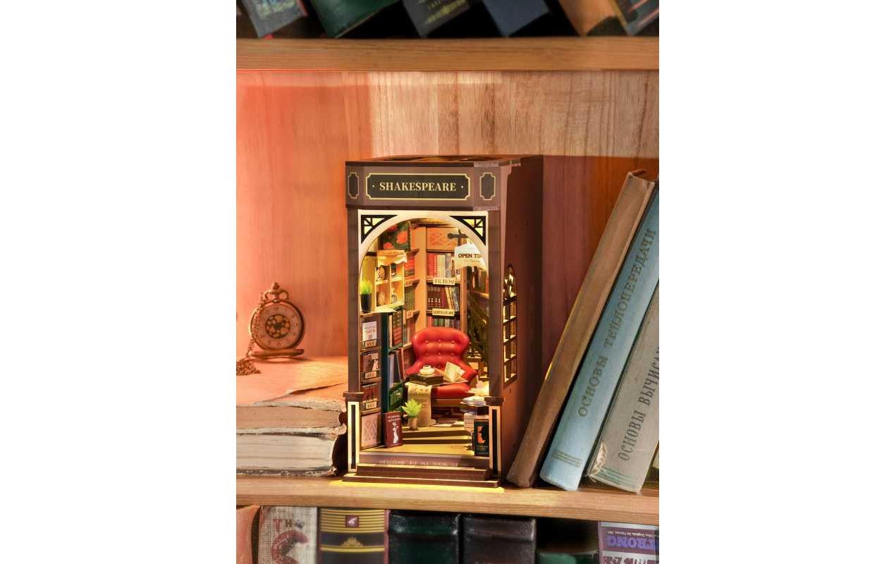 Bausatz Book Nook Shakespeare's Bookstore3D-Puzzle aus lasergeschnittenen Holzteilen