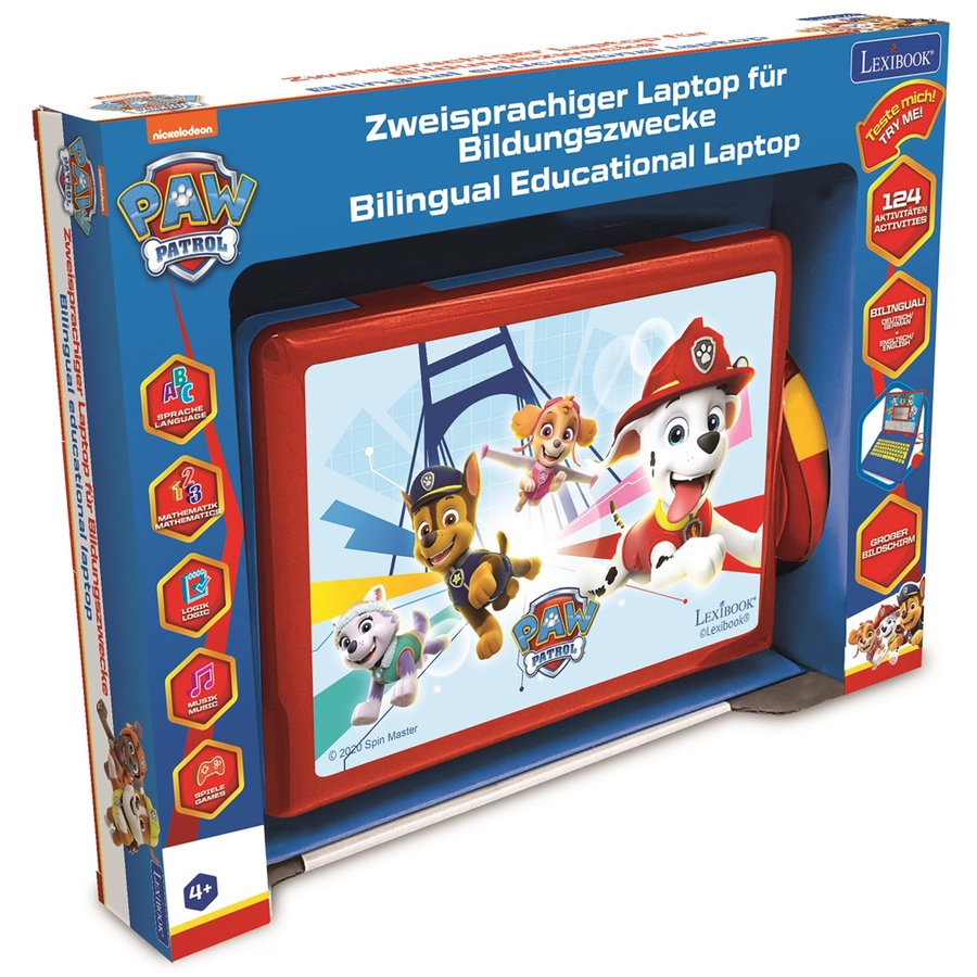 LEXIBOOK Paw Patrol - Zweisprachiger Laptop, Englisch und Deutsch