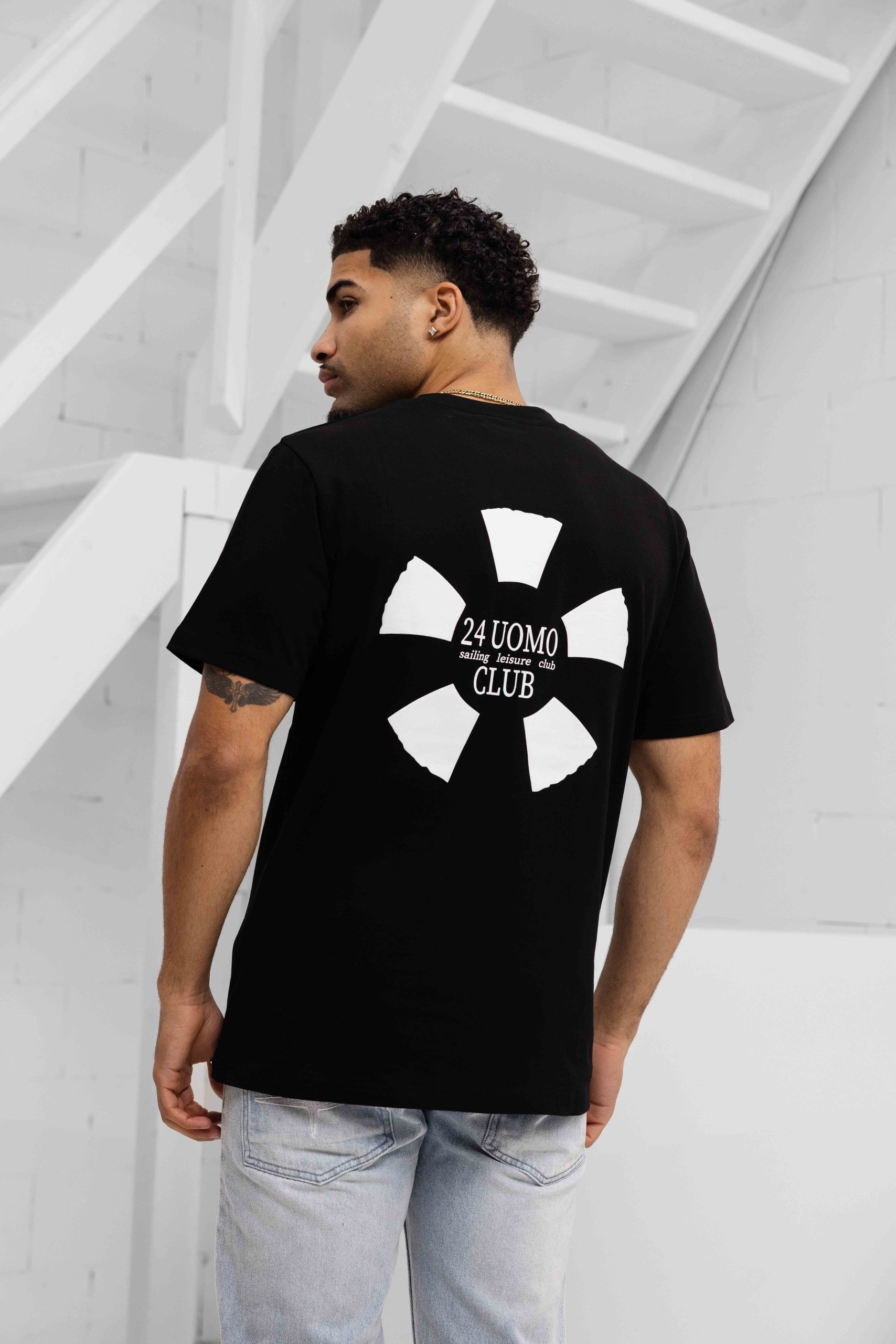 24 Uomo Leisure Club T-Shirt Heren Zwart