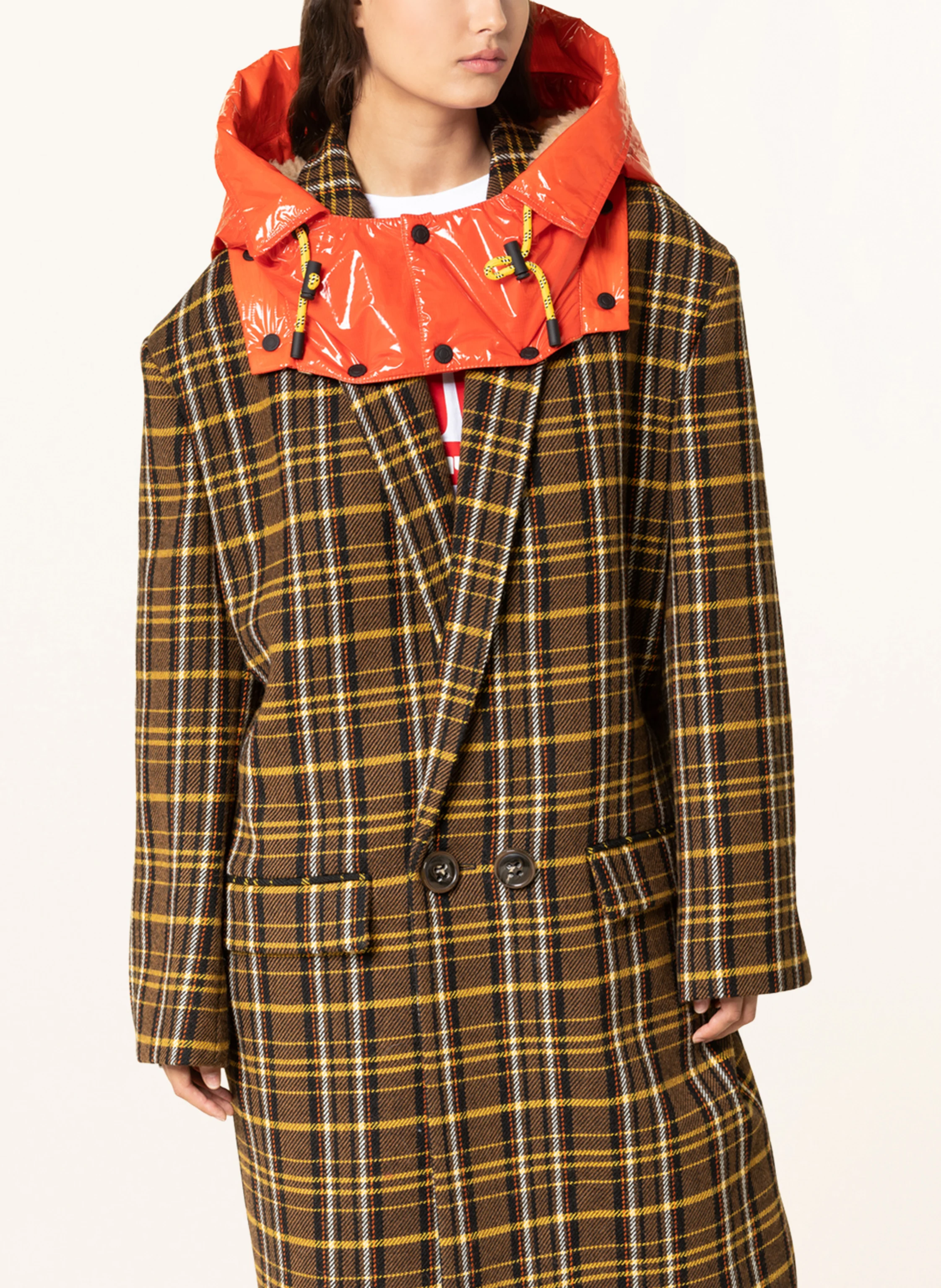 DSQUARED2 Mantel mit Kunstfell und abnehmbarer Kapuze