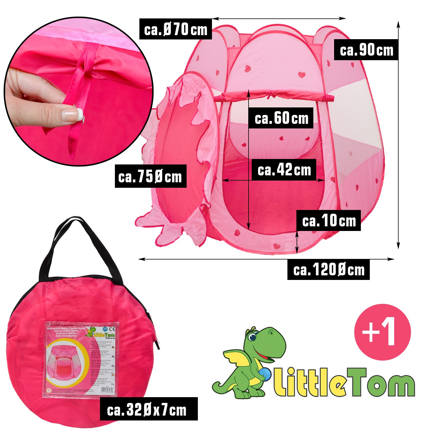 Mädchen Bällebad Zelt 200 Baby Bälle Kinderzelt Spielzelt 120x120x90cm Rosa