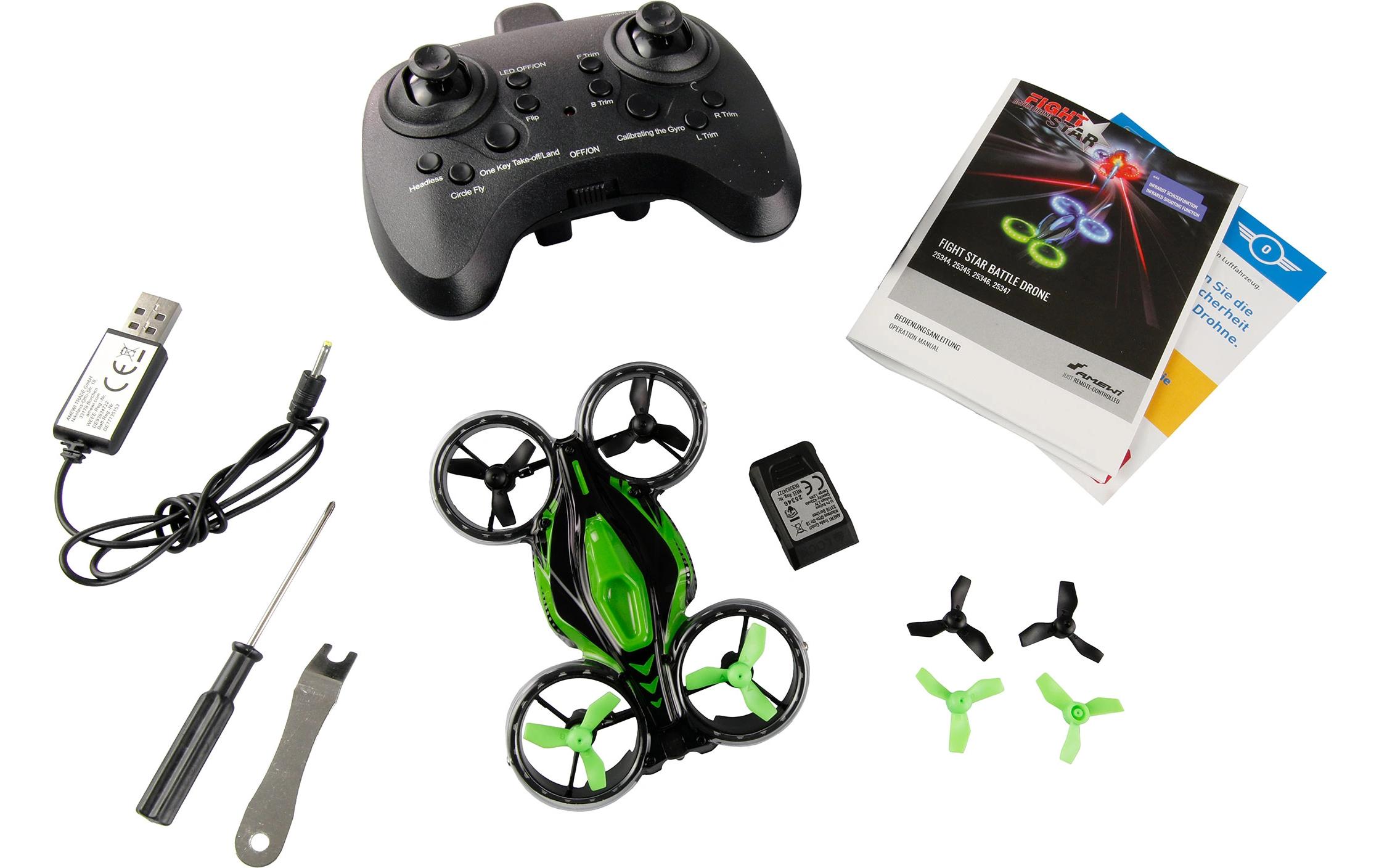 FightStar Battle Drone Grün, RTF2-in-1-Drohne mit IR-Kampffunktion