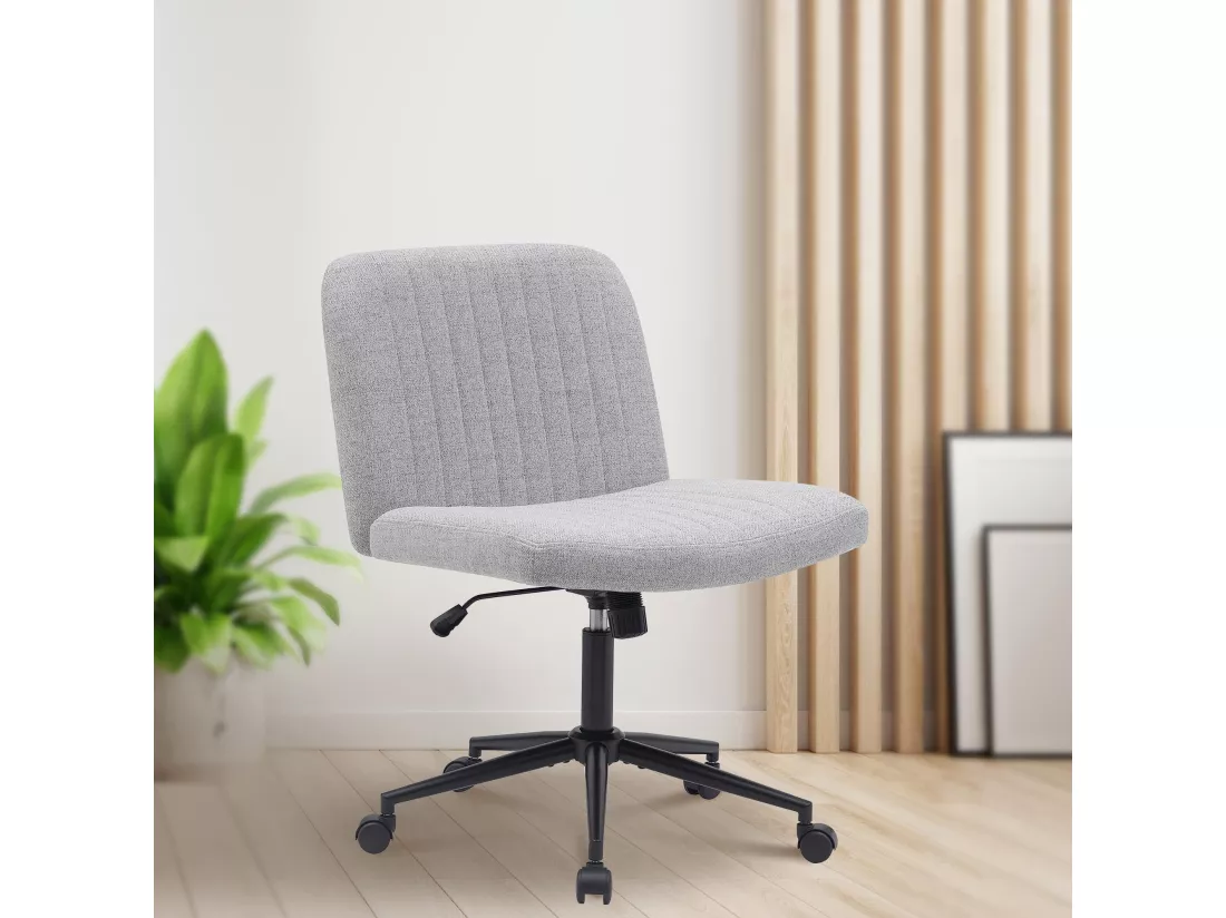 Chaise de bureau - Tissu - Gris clair - Kingman